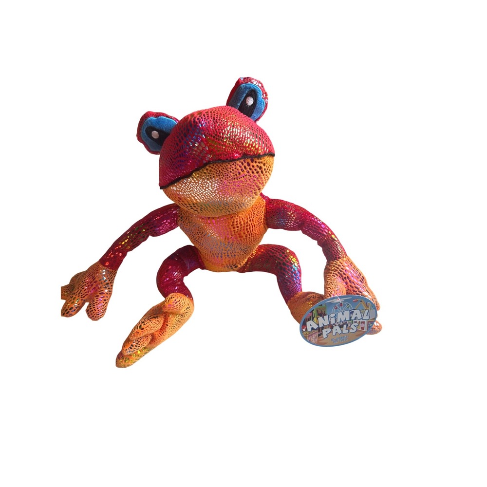 Animal Pals Red Shiny Frog Plush Stuffed Animal Toy With Tags